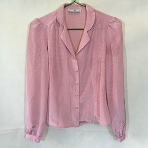 Jonathan Martin Pink Polka Dot Blouse